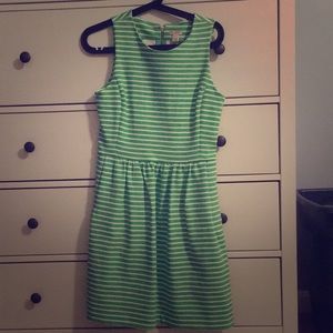 J.Crew Green striped dress